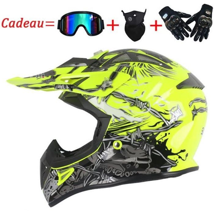 Casque Moto Cross Adulte Casque Intégral DH Enduro Casque de