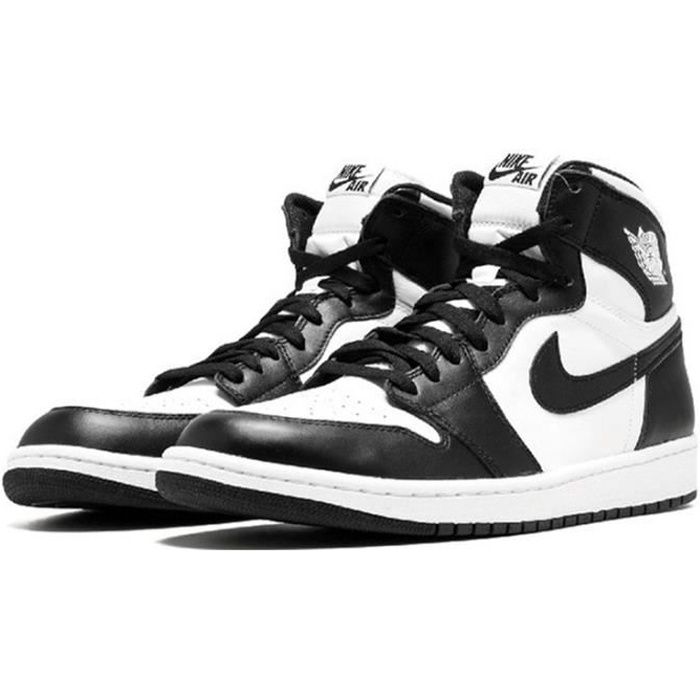 Basket Air Jordan 1 Retro Black White (2014) GS Chaussure de Sport AJ 1 Pas  Cher pour Homme Femme Noir Noir/blanc 