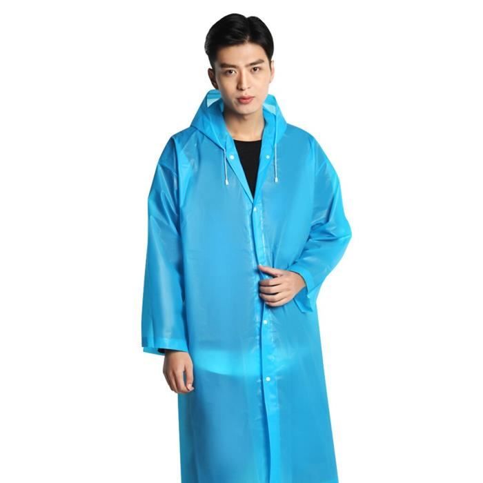 Trench Impermeable Transparent en plastique Eva pour femmes Long Poncho pour adultes randonnee peche en plein air Type Bleu Blanc Cdiscount Pret a Porter