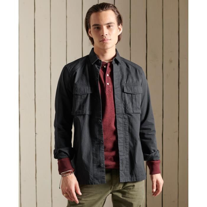 Chemise style militaire Superdry noir de jais Noir de jais
