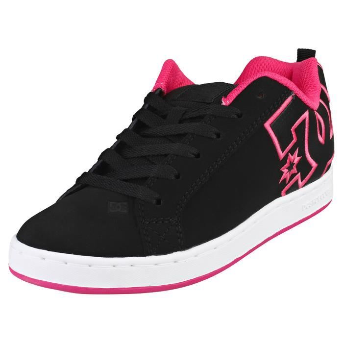 Baskets DC Shoes COURT GRAFFIK 300678KPS Femme Noir Rose 39 EU Noir rose Cdiscount