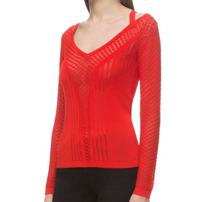 Pull Rouge Femme Guess Gabrielle Red Cdiscount Pret a Porter