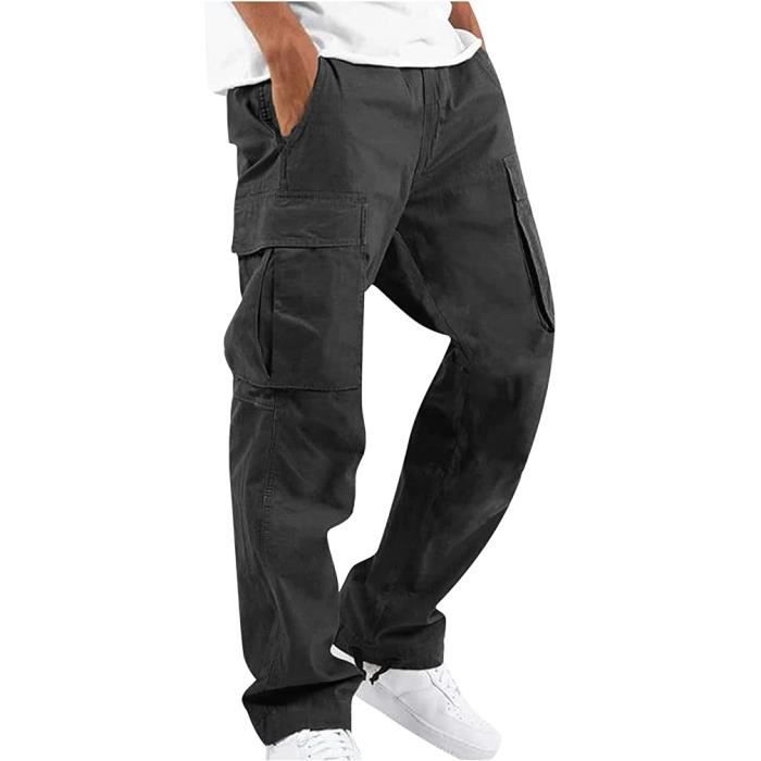 Pantalon Homme Cargo Elastique A La Taille Treillis Baggy Hiver Chaud Short Homme Multipoche Slim Fit black Cdiscount Pret a Porter