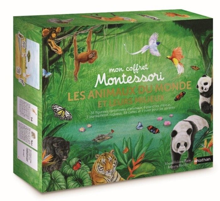 Nathan - Coffret Montessori : les animaux du monde et leurs milieux - Place MH 217x187