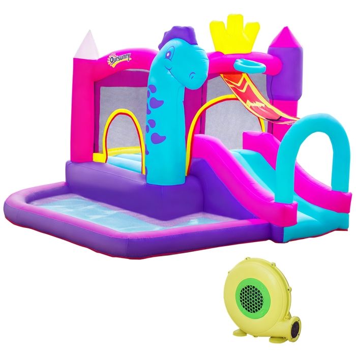 OUTSUNNY Ch&acirc;teau gonflable enfant - gonfleur, sac de transport - Oxford multicolore