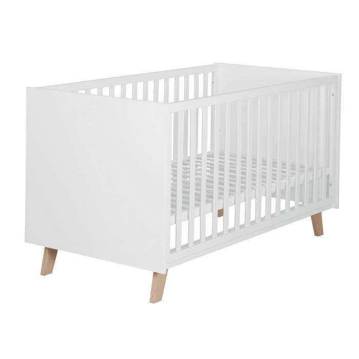 Lit de maison 70 x 140 cm - Lit au sol selon le principe Montessori - Bois blanc