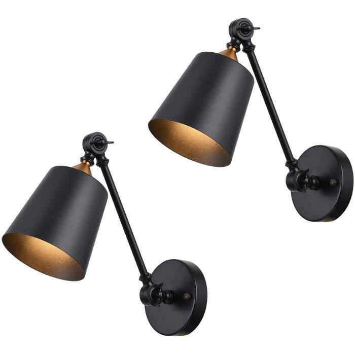 Amkoc Retro Applique Laiton Retro Vintage Applique Murale, Abat-Jour En Verre / E27 Lampe De Mur Sur Pied Lampe De Couloir Pour Loft Couloir Bar Pub