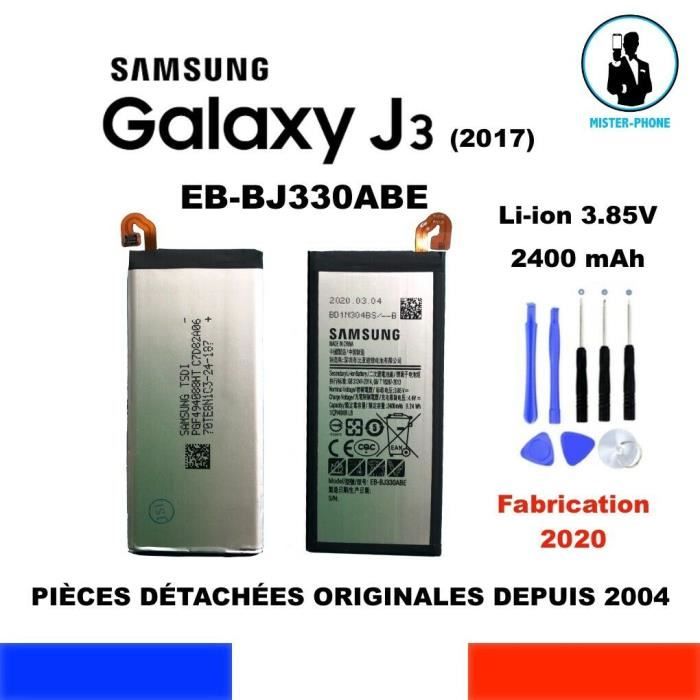 BATTERIE OFFICIELLE SAMSUNG GALAXY J3 2017 EB BJ330ABE 2400mAh 3 SM J330 OEM + KIT OUTILS DÉSASSEMBLAGE GENUINE BATTERY TOOLS