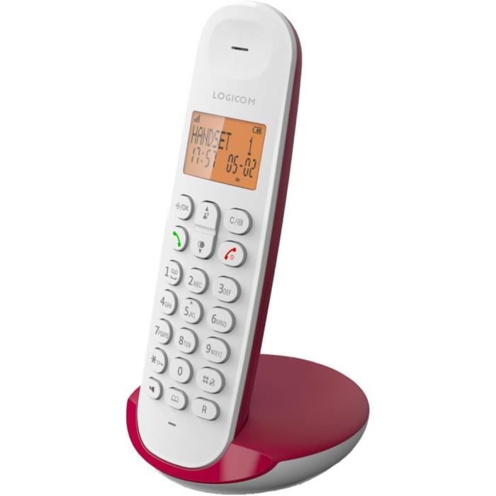 Téléphone Fixe Sans Fil Logicom ILOA 155T Avec Répondeur - Écran Large, 50 Contacts, 5 Combinés Possibles - Noir