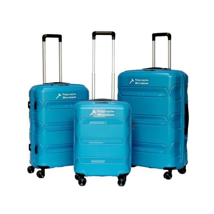 Lot de 3 valises Polypropylène Cosmos Bleu