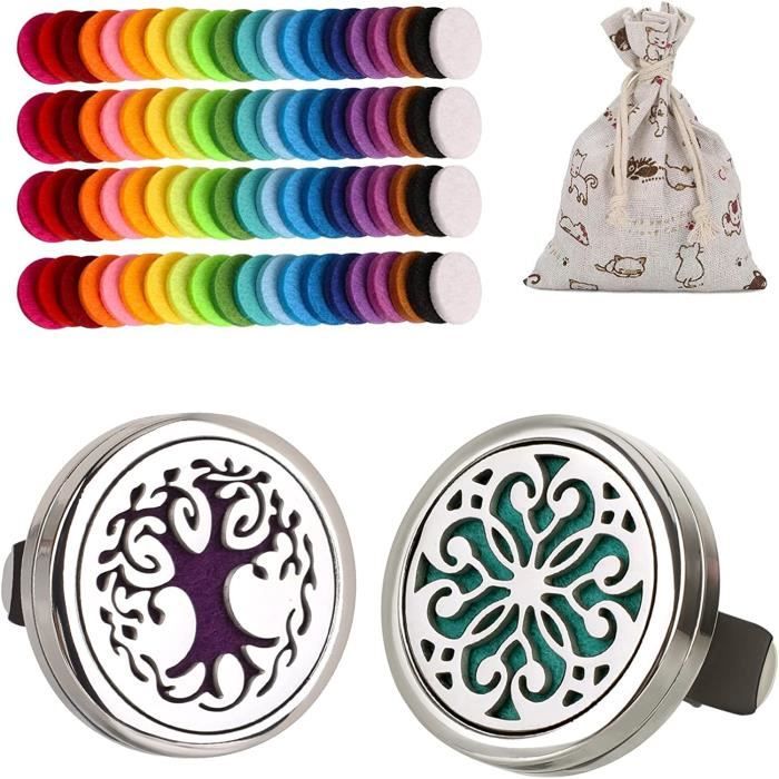 Clip Diffuseur D’huiles Essentielles Pour Voiture – Design Médaillon, Avec 12 Pads Parfumés
