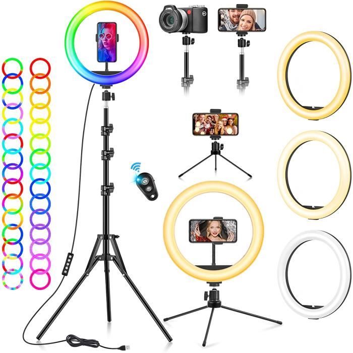 Streamplify LIGHT 10 - Ring Light 10 Pouces - 480 Lumens - 3 Températures Couleur - Avec Trépied