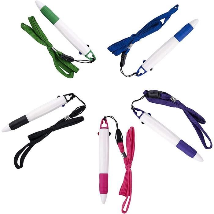 PATIKIL Lot de 6 stylos sécurisés avec chaîne adhésive et porte