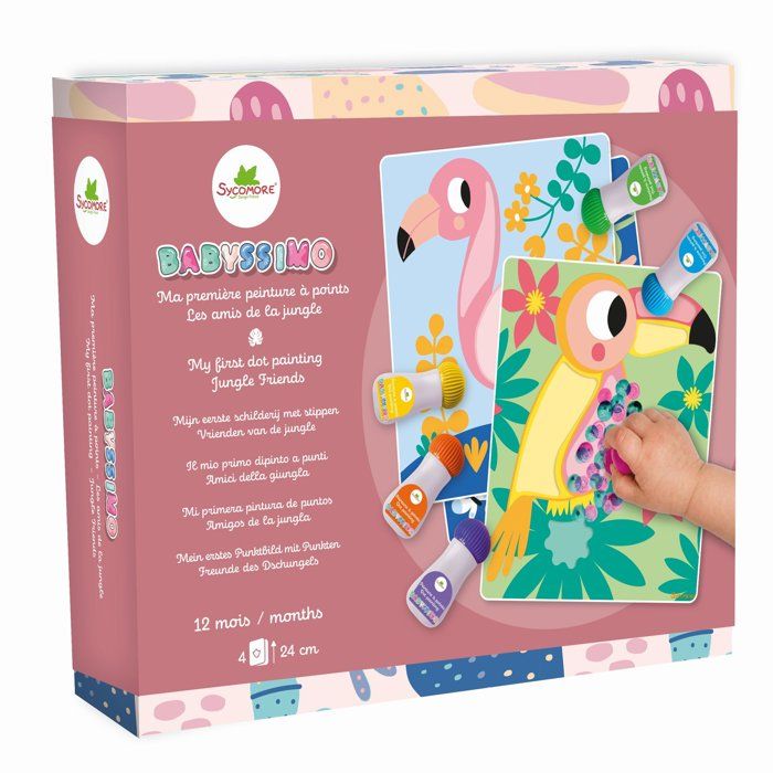 Peinture à points SYCOMORE Babyssimo Amis de la Jungle 6 tampons Dès
