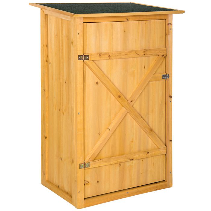Tectake Armoire De Jardin En Bois 75 Cm X 56 Cm X 118 Cm Marron