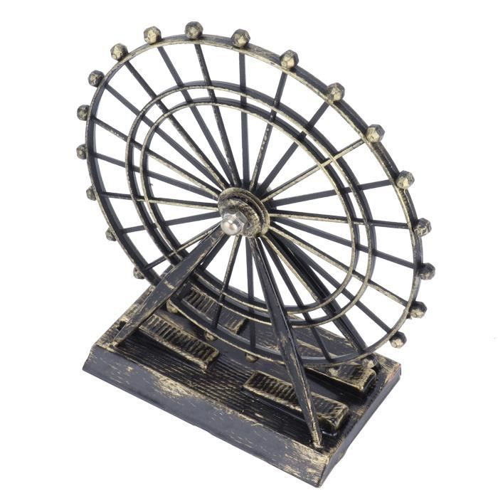 Grande Roue Ancienne En Tôle Lithographiée - Fête Foraine, Décoration Vintage Noël