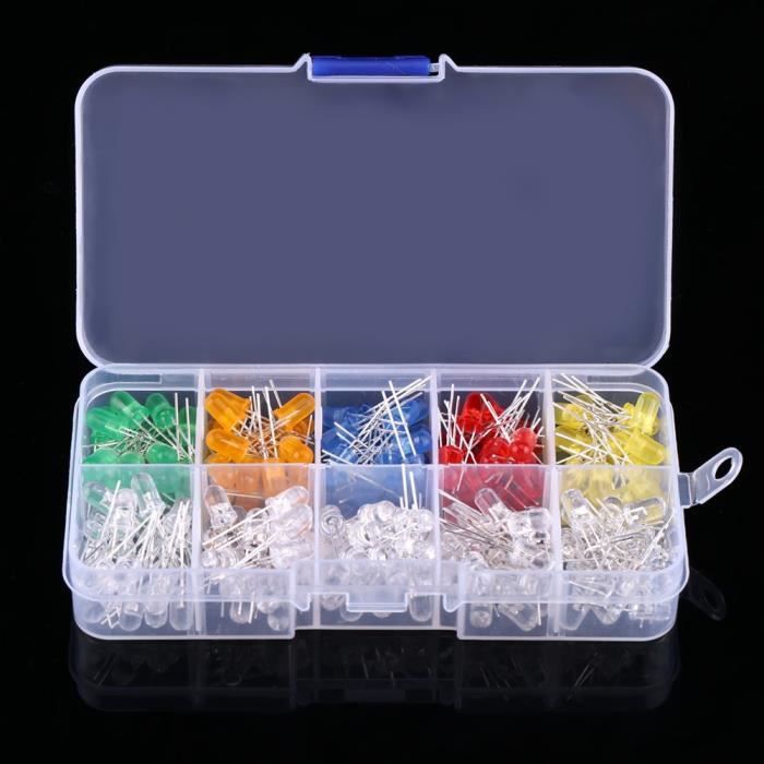 200 Pièces 5Mm Led Diodes Électroluminescentes Jaune Rouge Bleu G ...