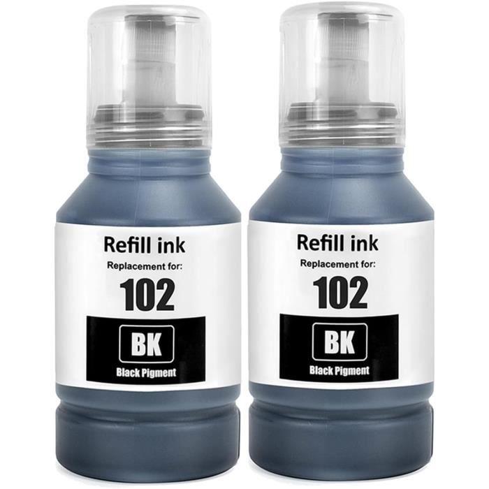 Bottiglie Inchiostro Compatibili E102 Multipack - 5 Pezzi (2 Nero, 1 Ciano, 1 Magenta, 1 Giallo) Per Stampanti Epson ET Serie