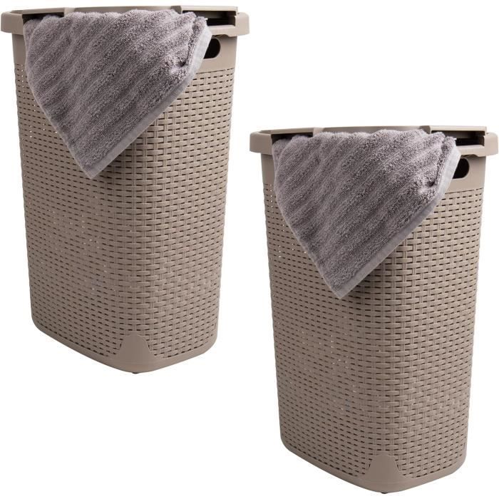 Lot De 2 Paniers À Linge Pliables En Maille Avec Poignées Pour Ranger Vos Vêtements - Bleu Lot De 2 Paniers À Linge Pliables En Maille Avec Poignées Pour Ranger Vos Vêtements - Bleu