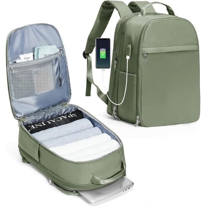Bagage Cabine 40x20x25cm Ryanair - Sac à Dos Voyage Avec Port USB - Sac Sous Siège Avion Noir