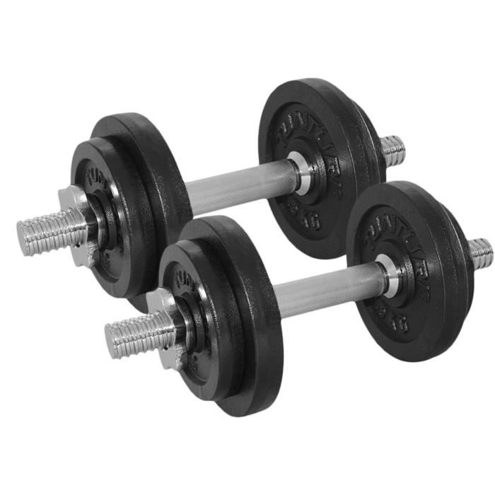 Lot De 2 Haltères Courts En Vinyle Tunturi - Poids Variables De 0,5kg à 5kg, Idéal Fitness Maison