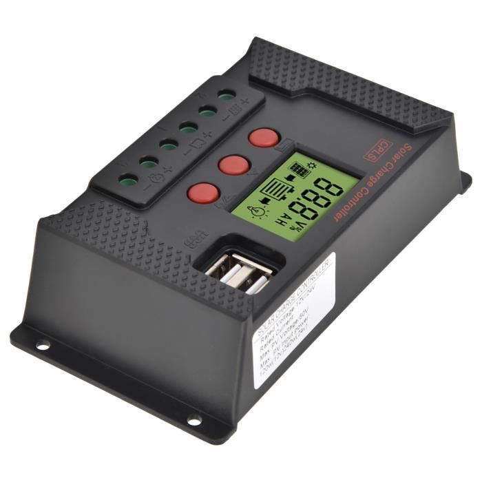 Régulateur Solaire SolaMr 60A - 12V/24V Auto - Écran LCD Et Double USB - Contrôleur Charge PWM Intelligent