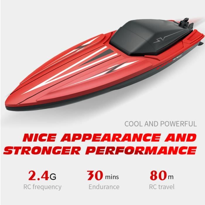Bateau Télécommandé pour Piscines et Lacs 2.4Ghz 35 Km/H Haute Vitesse