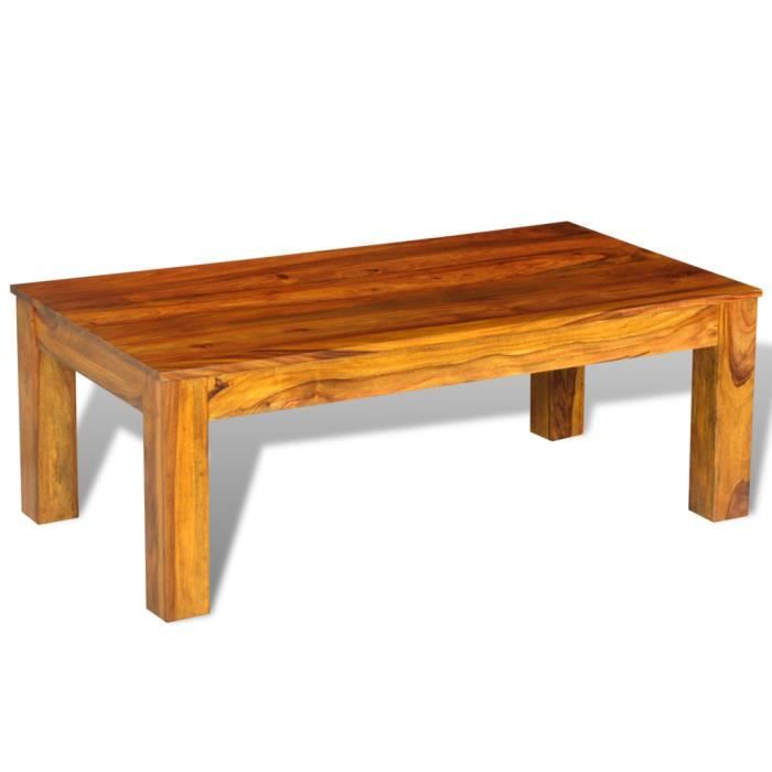 VidaXL Table basse Bois massif de sesham 110 x 60 x 40 cm  Cdiscount
