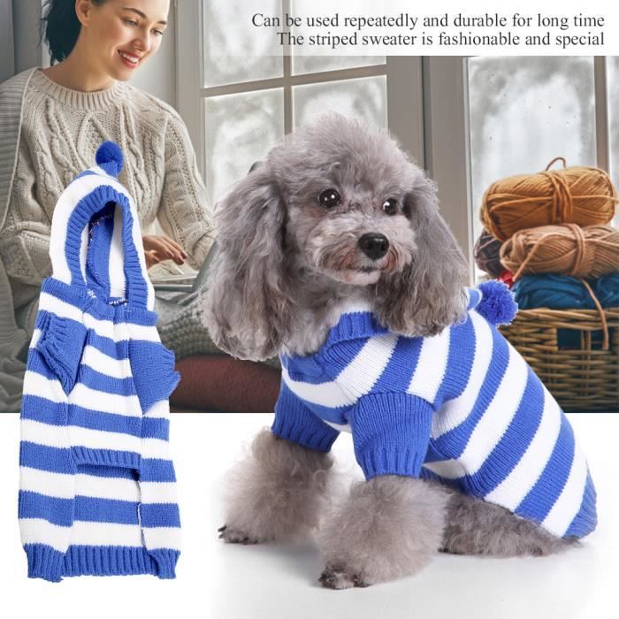 Pull pour animaux de compagnie - VVIKIZY - Bleu - Col roulé - Polyester doux et respirant