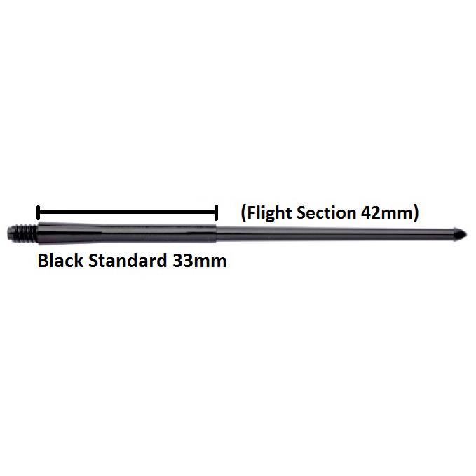Lot De 5 Tiges De Fléchettes En Aluminium Noir – 42 Mm – Fin, Léger Et Durable – Filetage 2BA