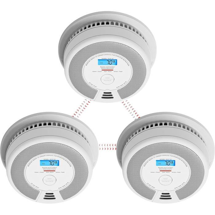 Détecteur Combiné Fiux FXC-2 Fumée/monoxyde De Carbone Batterie De 10 Ans Connectable Sans Fil