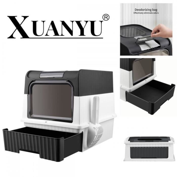Meilleurs prix pour Maison de toilette XUANYU - Bac à litière pour chat - Noir - 49*37*35cm