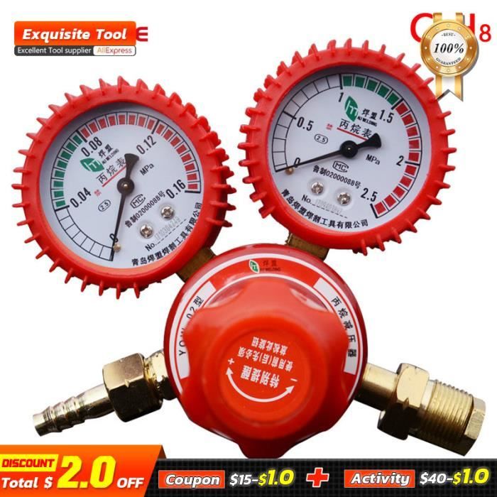 Régulateur De Pression Gaz Propane 37 Mbar - Avec Manomètre Et Valve De Sécurité, Pour Barbecue Et Brûleur - 9
