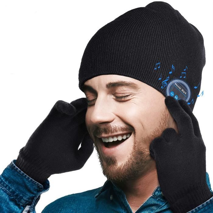 Bonnet Bluetooth Avec Haut-parleurs Intégrés – Bluetooth 5.2, Micro – Lavable Et Chaud – Cadeau Homme Femme