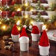 6PCS Noël Mini Père Noël Chapeaux pour Flûte à Champagne Verres à vin Décor Décoration de fête Chapeau de nouveauté ChapRR169722-1