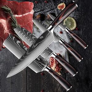 Ensemble de Couverts à Découper 2 Pièces, Acier Inoxydable Set Couteau  Cuisine Poignée G10, Couteaux Professionnels 20cm Couteau à Viande et 18cm