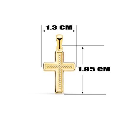 Pendentif Croix De Lorraine En Or 18 Carats - Médaille Grand Modèle Avec Deux Chaînes Offerte