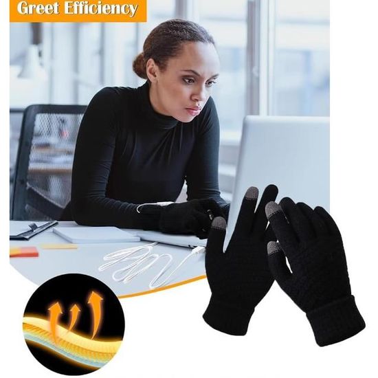 Gants Demi-Doigts Chauffants Électriques USB