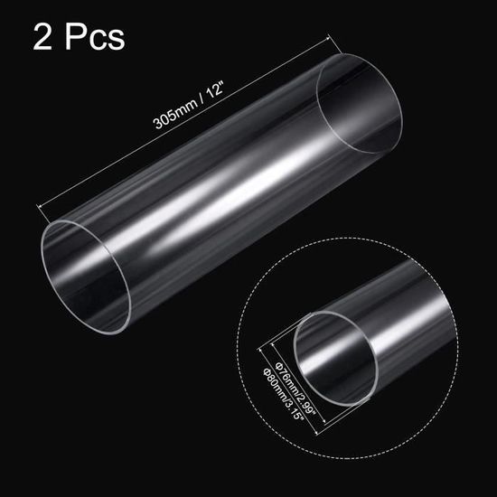 Tube Acrylique Rigide Transparent - Diamètre Intérieur 114mm, Extérieur 120mm, Longueur 100mm