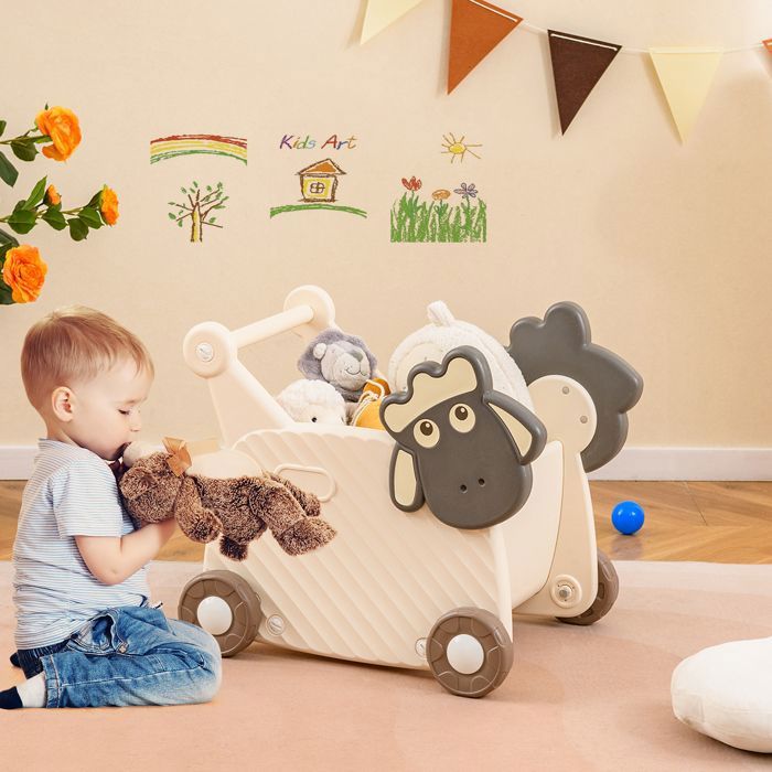 Hahaland – Lot De 3 Voitures à Pousser Avec Musique Et Lumières – Lion, Dinosaure, Lapin – Dès 1 An – Sans Piles, Antidérapant