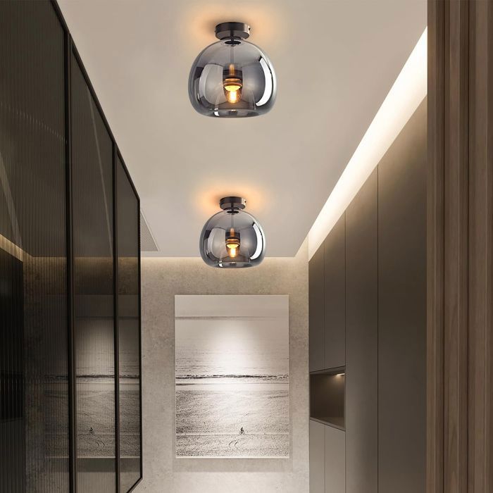 Luminaire Plafonnier LED Doré Moderne - Applique Rond E27 Pour Cuisine, Salon, Chambre | Design Industriel Élégant, Éclairage Chaud & Économe | Leroy Merlin