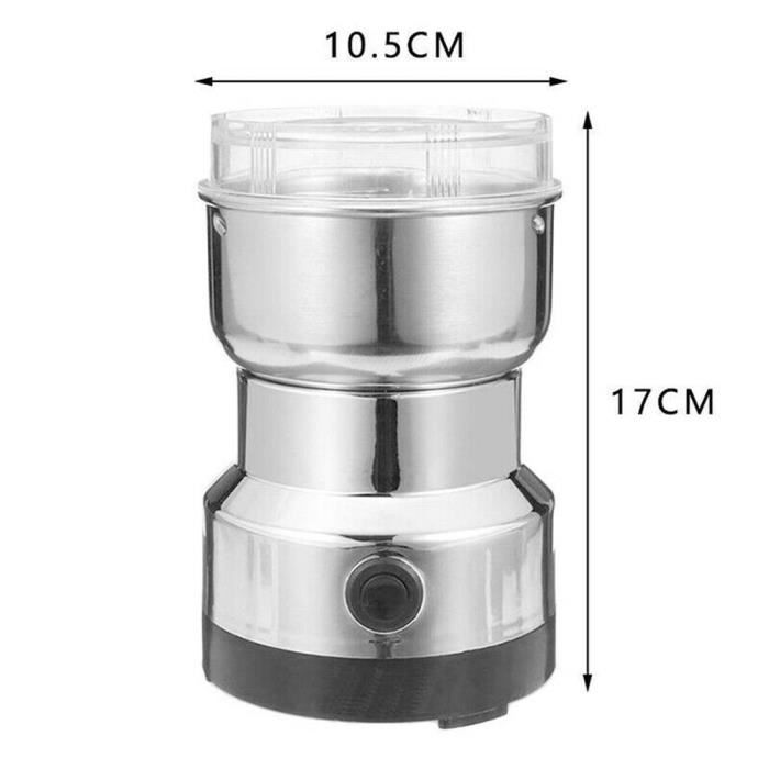 Moulin à Café électrique 200W - Broyeur à Graines, épices, Noix - Lames Inox, Design Rétro