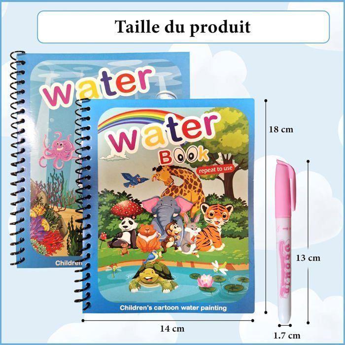 Cahiers de Coloriage à Eau 6 Pièces Coloriage Magique Book Livre de