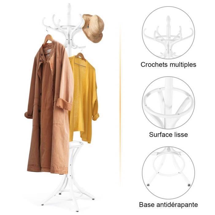 Lot De 50 Cintres Porte-Manteau Blanc Avec Crochet Pivotant Et Barre Pantalon - Com-four