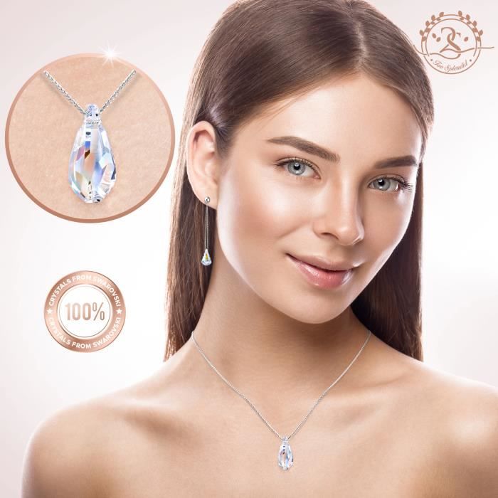 Parure : Boucles D’oreilles / Bracelet / Collier Perles De Cristal De