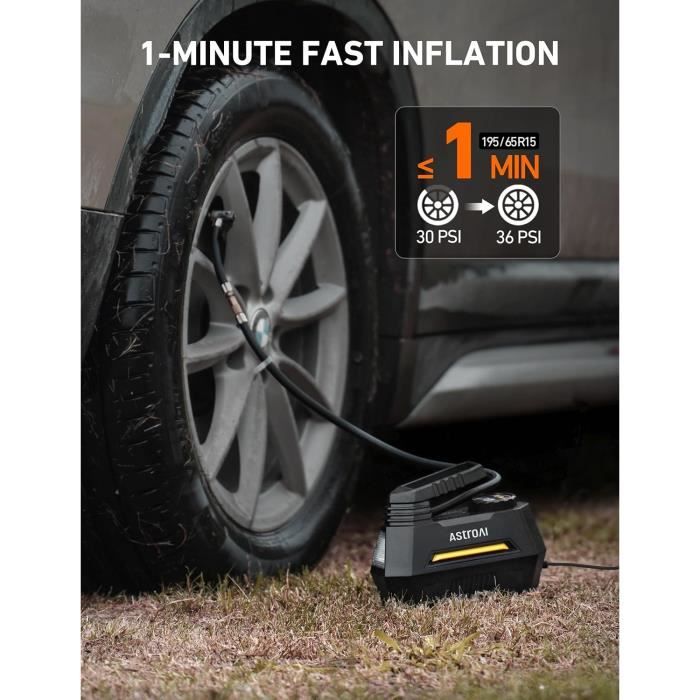 Compresseur D'Air Portable Rechargeable 150 PSI - Gonfleur Sans Fil Arrêt Auto - Pour Pneus, Ballons, Jouets - 5