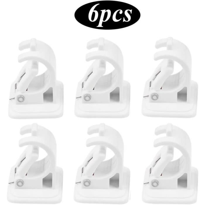 Supports Adhésifs Pour Tringle De Vitrage Ateliers 28 - Lot De 4 Crochets Autocollants Blancs