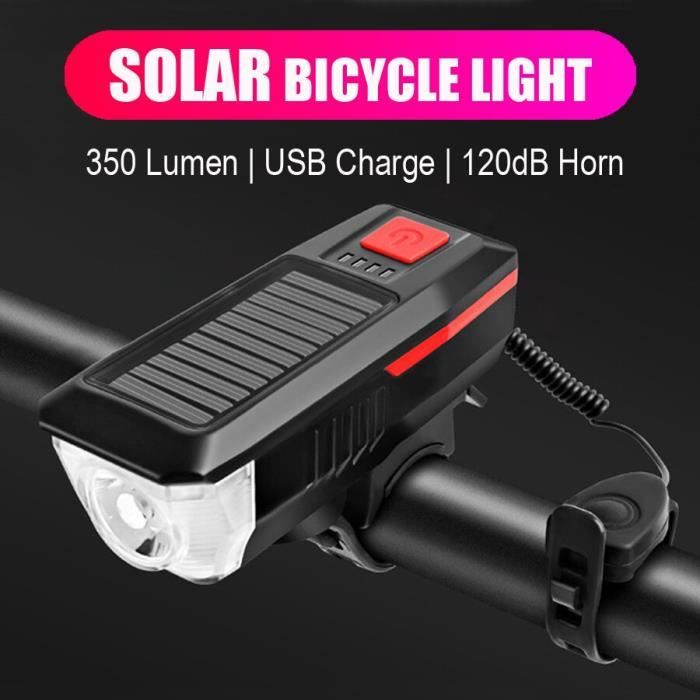 Ensemble de feux de vélo, phare arrière de vélo, Rechargeabl par USB, ensemble de feux avant et arrière pour vtt, lampe de poche pour cyclisme, accessoires de vélo - Équipements vélos