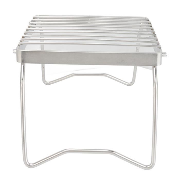 Grille Pliable Transport Grille De Camping Pliable En Acier Inoxydable - Mini BBQ Portable Pour Feu De Camp, Randonnée, Pique-nique Grille Pieds Stables