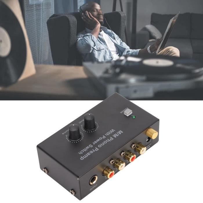 Préampli Phono Junterone - Pour Platine Vinyle - Contrôle Volume - Alimentation UE
